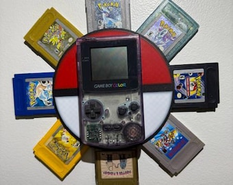 Gameboy Color 8 Cartridge Pokeball Wall Display, Gotta Display 'Em All