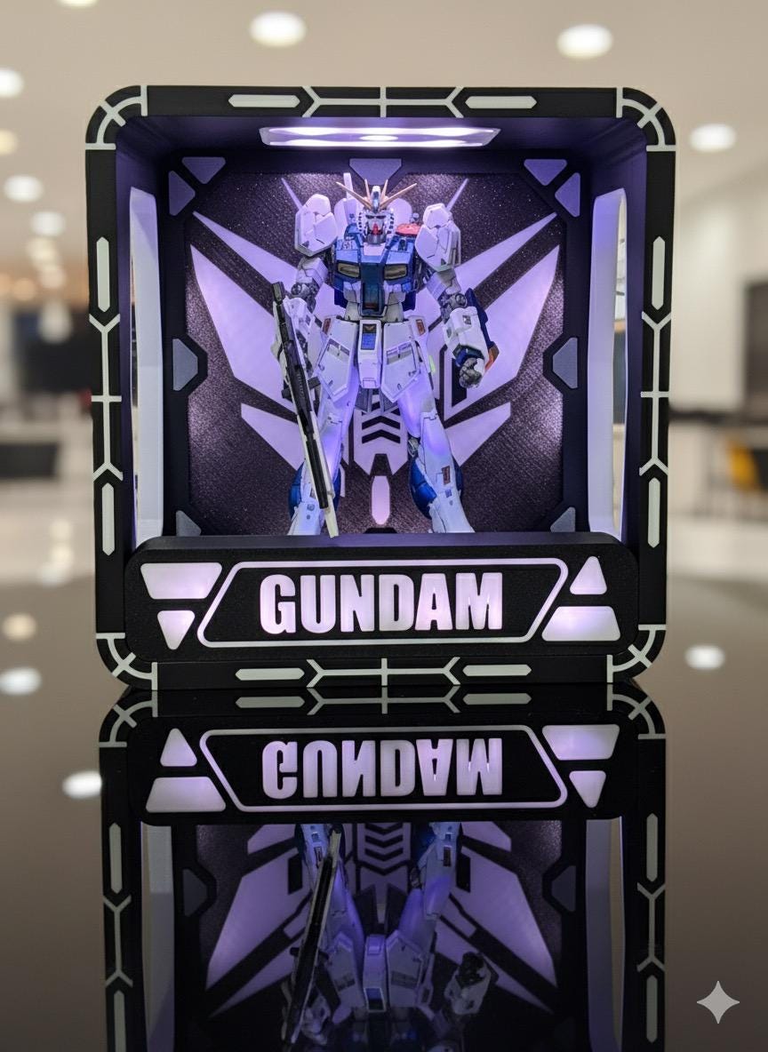 GUNDAM MOBILE SUIT スクリーンモニター型ケース Acrylic Figure Display Box Case With LED Light For Gundam Plastic