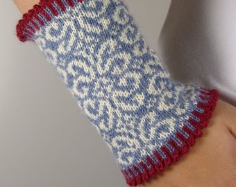 Stulpen fair isle gestrickt hand trend mode herbst winter cuffs Pulswärmer - OLIVIA