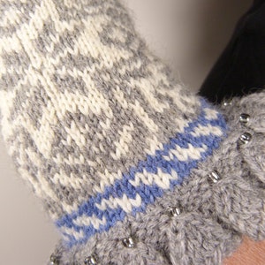 Pulse warmer MARTHA cuffs Arm warmers mitaines fair isle knitted tricotées trend fashion winter autumn image 7