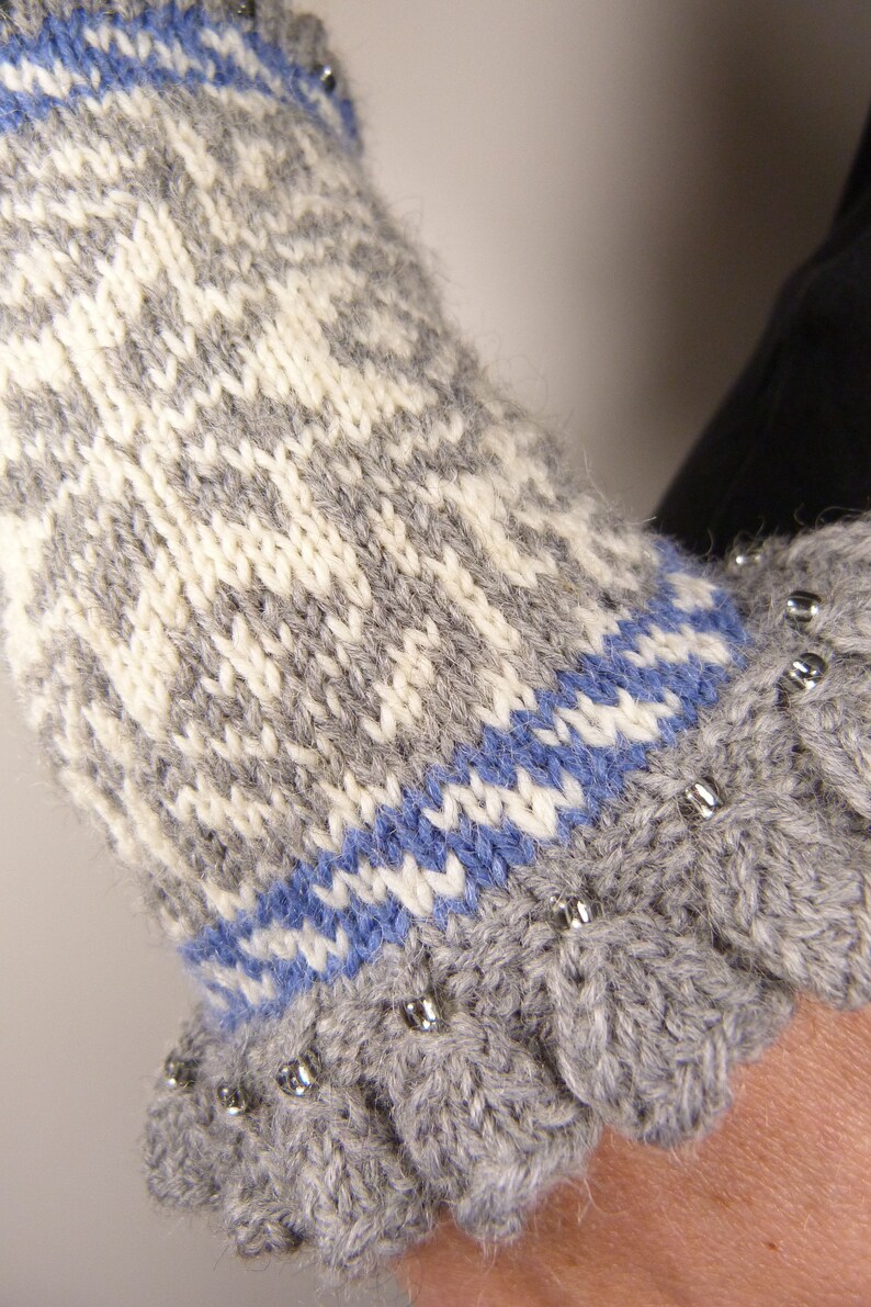 Pulse warmer MARTHA cuffs Arm warmers mitaines fair isle knitted tricotées trend fashion winter autumn image 7