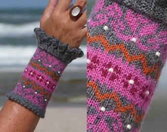 Pulswärmer MUHU puls varmere varmare polsverwarmer trend herbst winter moder fair isle Stulpen Handstulpen cuff mitaines main tricotées