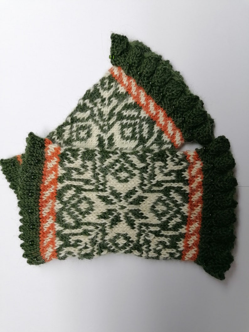 Pulswärmer MARTHA stulpen Armstulpen mitaines fair isle gestrickt tricotées trend mode winter herbst Bild 8