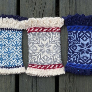 Pulse warmer MARTHA cuffs Arm warmers mitaines fair isle knitted tricotées trend fashion winter autumn image 6
