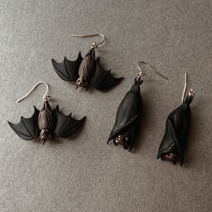 Bat Earrings | Halloween Earrings | Handmade Polymer Clay | Nickel Free Hypoallergenic