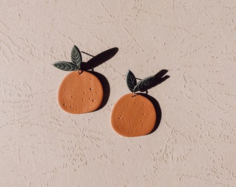 Orange Earrings | Handmade Polymer Clay Earrings | Nickel Free