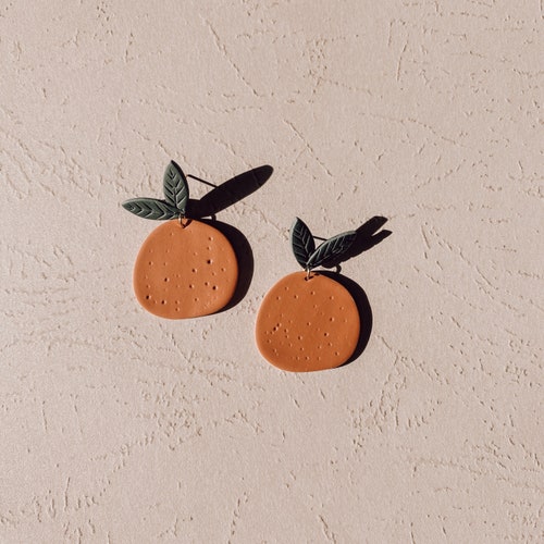 Orange Earrings Handmade Polymer Clay Earrings Nickel Free - Etsy