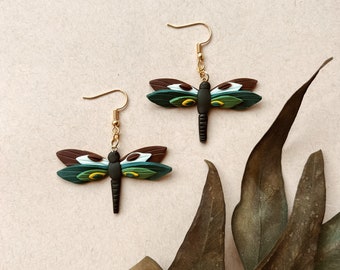 Dragonfly Earrings | Handmade Polymer Clay | Nickel Free Hypoallergenic