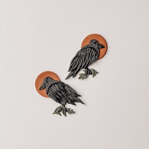Crow Earrings | Polymer Clay | Nickel Free