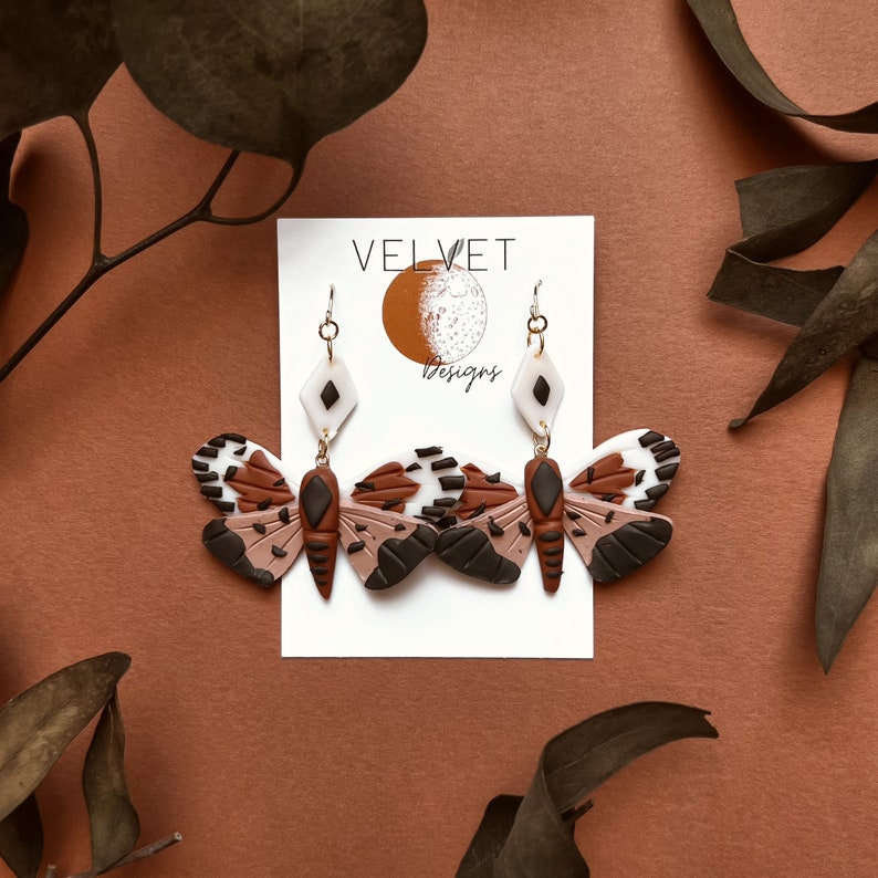 Butterfly Earrings Handmade Polymer Clay Earrings Terrazzo Abstract Butterly Nickel Free Hypoallergenic image 3