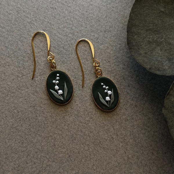 Lily of the Valley Earrings | Handmade Polymer Clay | Nickel Free Hypoallergenic