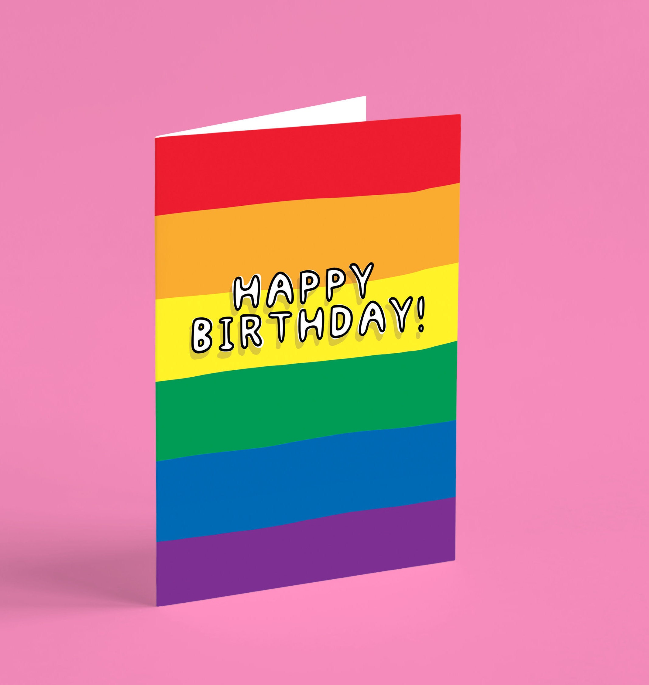Rainbow Happy Birthday Card LGBT Cards for Girlfriend Etsy