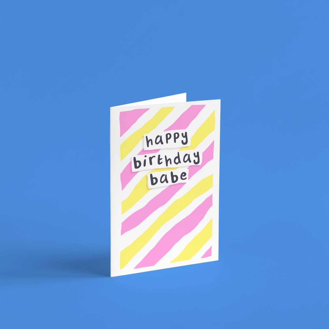 Happy Birthday Babe Colourful Birthday Card for Girlfriend - Etsy