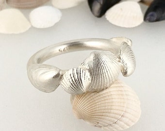 Ring cockle clam mussel 925 silver