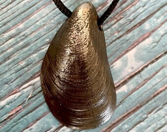 Anhänger große Miesmuschel, geschwärzt