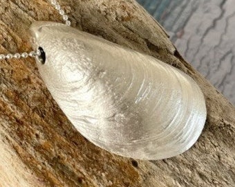 Pendant large mussel 925 silver