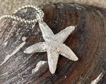 Seestern Anhänger Silber – maritimer Schmuck, handgemachter Anhänger, Geschenkidee für Meeresliebhaber & Ostsee-Fans