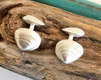 Manschettenknöpfe Muscheln Silber