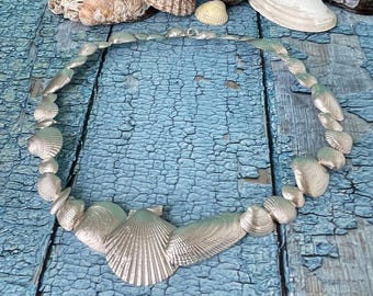 Ostseecollier aus vielen Muscheln, 925 Silber, Unikat, auf Bestellung
