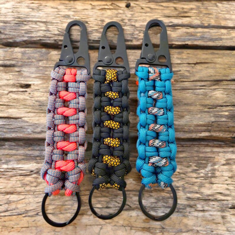 Paracord Keychain Custom Modified Snake Trail Knot Color Options ...