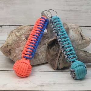 Paracord Keychain, Two-Colored Paracord Monkey Fist Keychain, Multi Colored Monkey Fist, Custom Color Choice, Genoese Weave Keychain