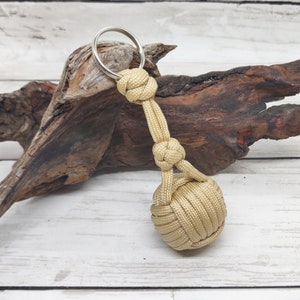 Handmade Monkey Fist Paracord Keychain: Rubber Ball Center