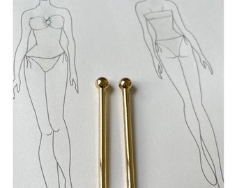 Connectors for bikini / Swimwear accessories in V metal / accessory swimsuits / swimwear connector gold color / accessories swimwear