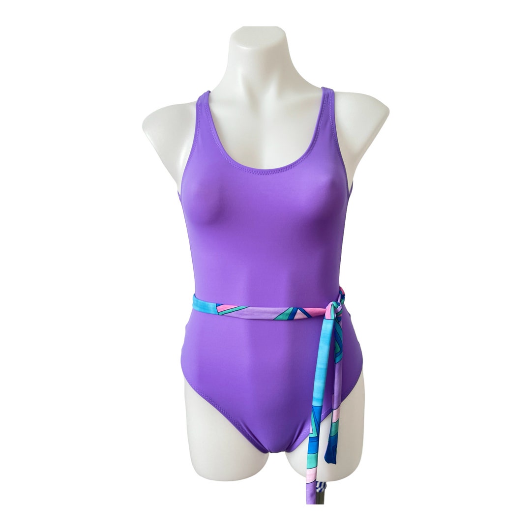 Purple One Piece Swimwear Cheeky Bikini / Cheeky Swimsuit Etsy