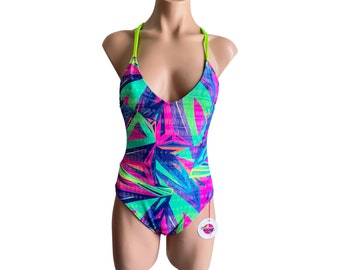 Swimwear one piece trendy color cheeky bikini/ colorful one piece swimsuits