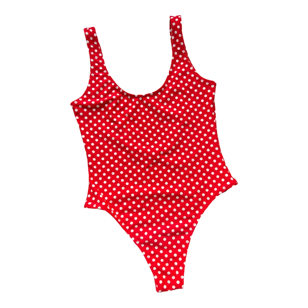 One Piece Polka Dot Fashion and Classic Swimsuit Red Swimwear One Piece