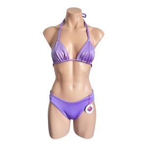 Swimwear purple fashion bikini set top with cheeky bottom / cheeky bikini bottom purple swimsuit
