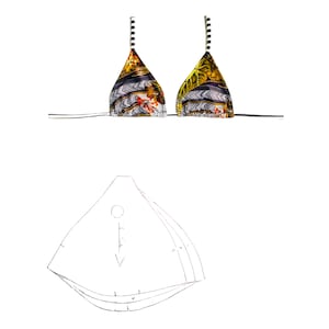 Pdf Pattern swimwear triangle top/ pdf Sewing pattern top/ triangle top pattern