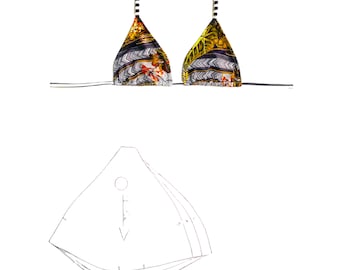 Pdf Pattern swimwear triangle top/ pdf Sewing pattern top/ triangle top pattern