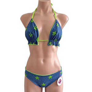Swimsuit set triangle and cheeky panty reversible small size
