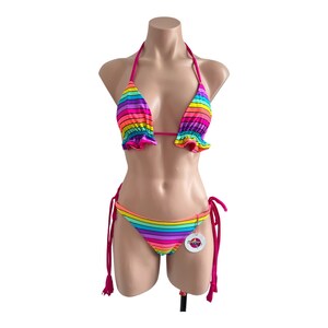 Colorful Swimwear set triangle top and bottom cheeky bikini