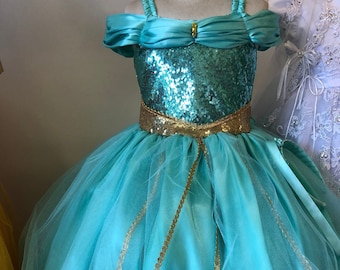 Princess Jasmine costume Dress, Aladdin princess halloween costume, Disney trip, princess gown, birthday dress