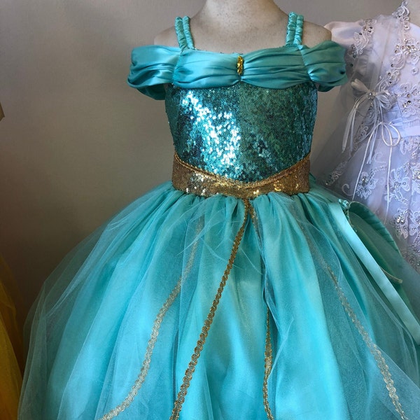 Princess Jasmine costume Dress, Aladdin princess halloween costume, Disney trip, princess gown, birthday dress