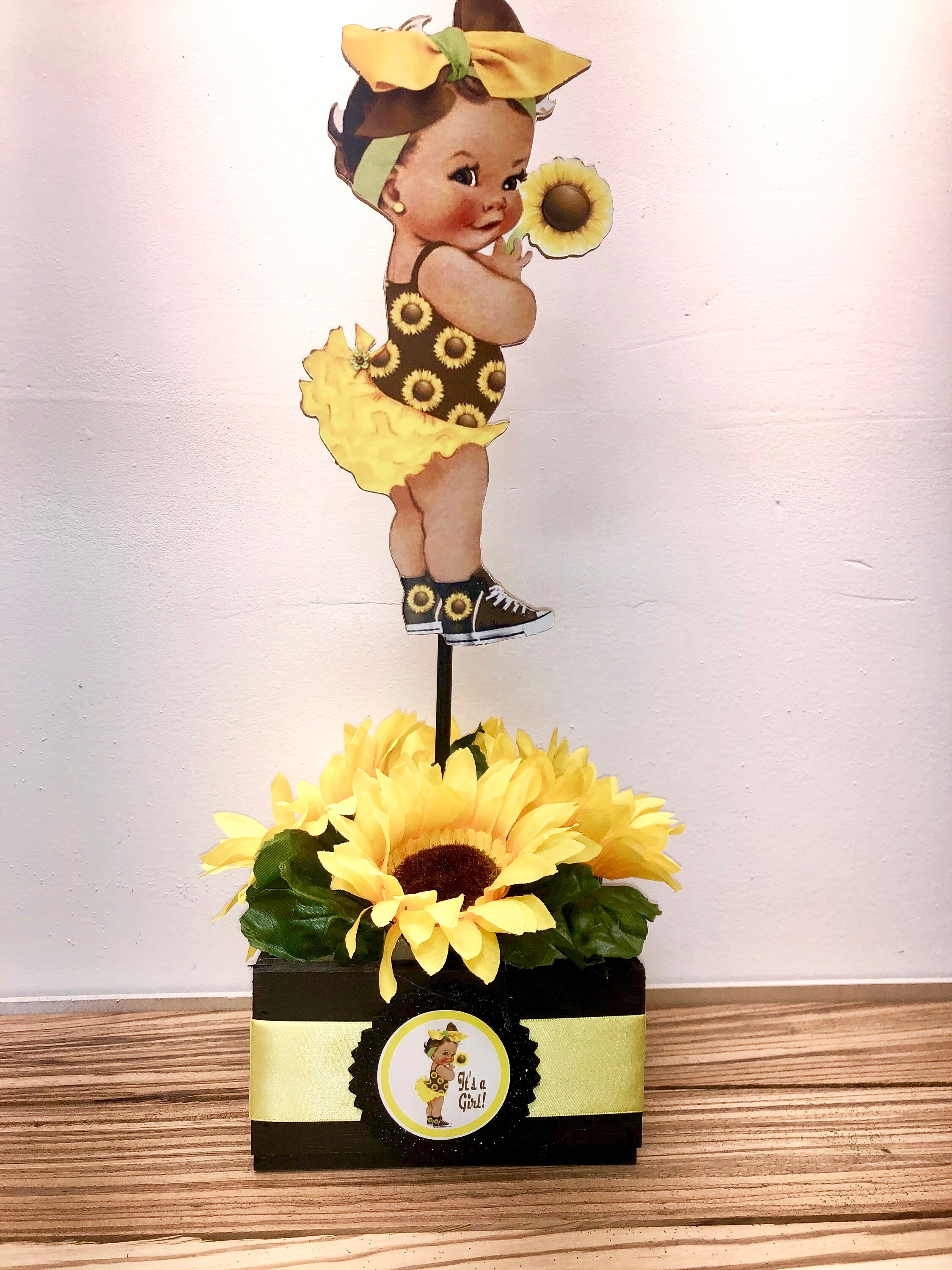 Sunflower Baby Centerpiece Sunflower Baby Shower Flower Girl Etsy