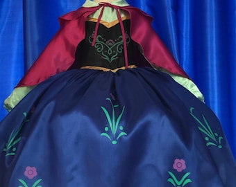 Princess Anna Frozen Dress, Princess dress Anna Elsa costume, princess halloween costume, Disney trip, princess gown, birthday dress