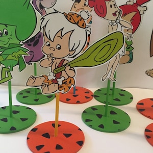 Bam Bam and pebbles meet the flintstones  inspired Birthday Party Baby Shower centerpieces