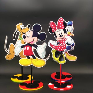 Centres de table inspirés du clubhouse Mickey Mouse, centres de table de fête d’anniversaire Mickey, Donald, Pluto et Dingo en bois