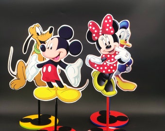 Mickey Mouse clubhouse  inspired Birthday Party centerpieces, Mickey, Donald, Pluto and Goofy  birthday party centerpieces made of wood