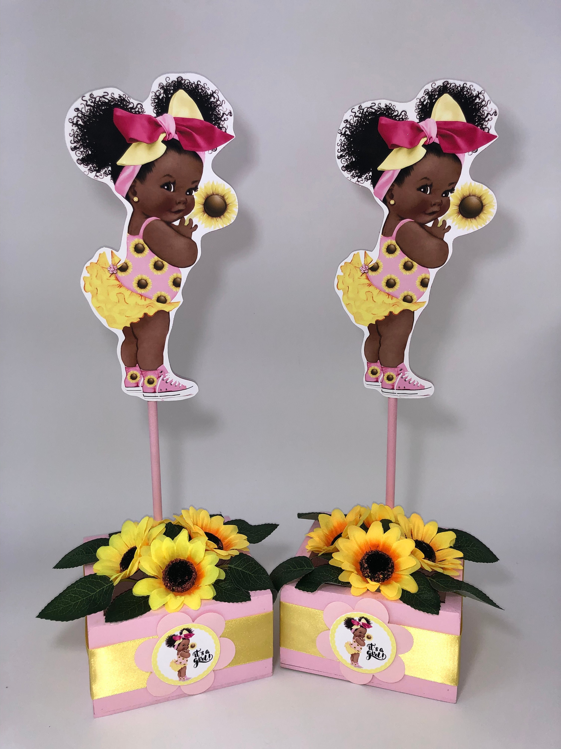 Sunflower Baby Centerpiece Sunflower Baby shower flower girl party flower girl baby shower