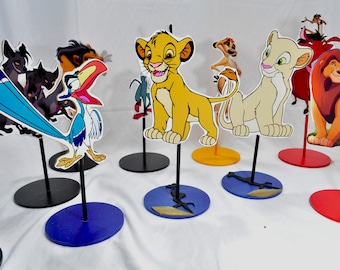 Lion King themed Party table  centerpieces, Simba, Nala, Mufasa  circle of life baby shower  birthday party centerpieces
