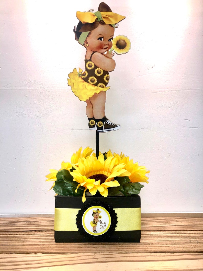 Sunflower Baby Centerpiece Sunflower Baby Shower Flower Girl Etsy