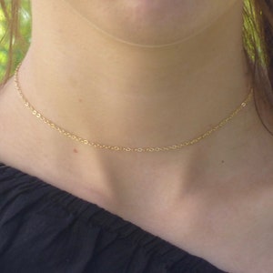 14k Gold Filled Kabelkettenhalskette: Minimalistische Halskette