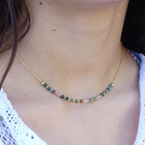 Indian Agate Necklace: 14k Gold Filled Gemstone Jewelry