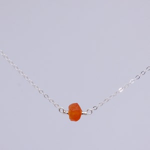Carneool ketting, ruwe kristallen ketting, natuurlijke kristallen ketting, edelsteen ketting, Sterling zilveren ketting
