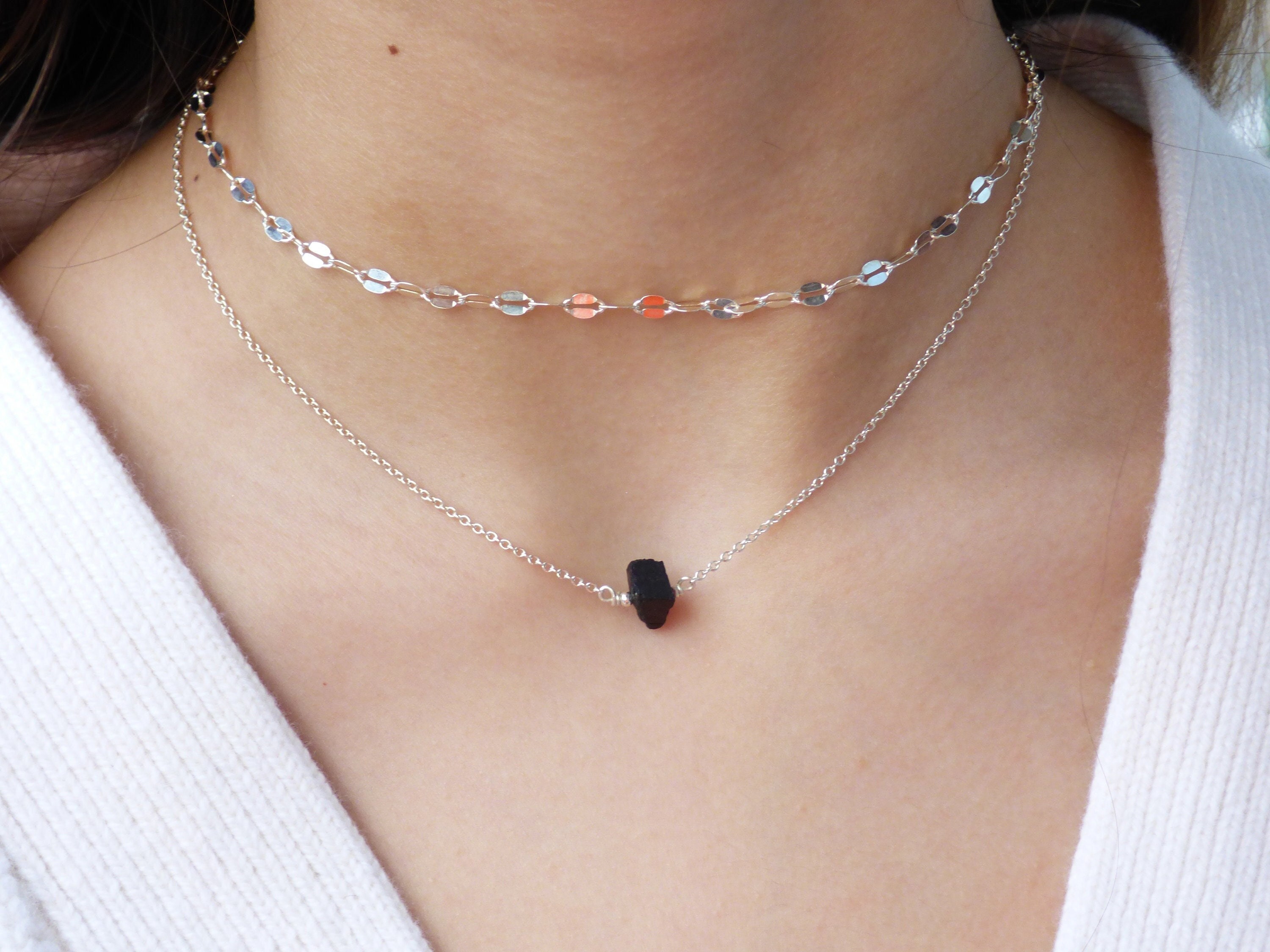 ネックレス・ペンダント Everyday Silver Necklace 3 Sterling Silver Choker Necklace, Everyday Necklace, Simple