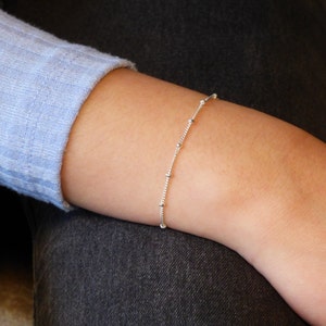 Silver Bracelet, Sterling Silver Ball Chain Bracelet, Simple Bracelet, Minimalist Bracelet, Everyday Bracelet